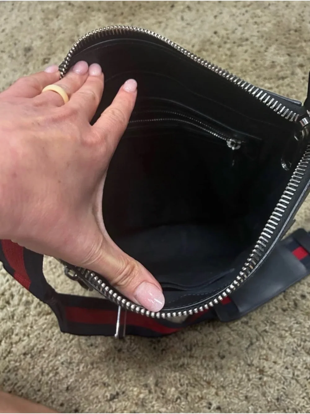 Authentic Gucci GG Black Messenger Bag